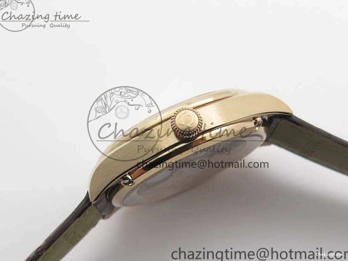 0414 Snug Seamaster Edizione Venezia RG Best Edition Blue Dial On Leather Strap A 8126